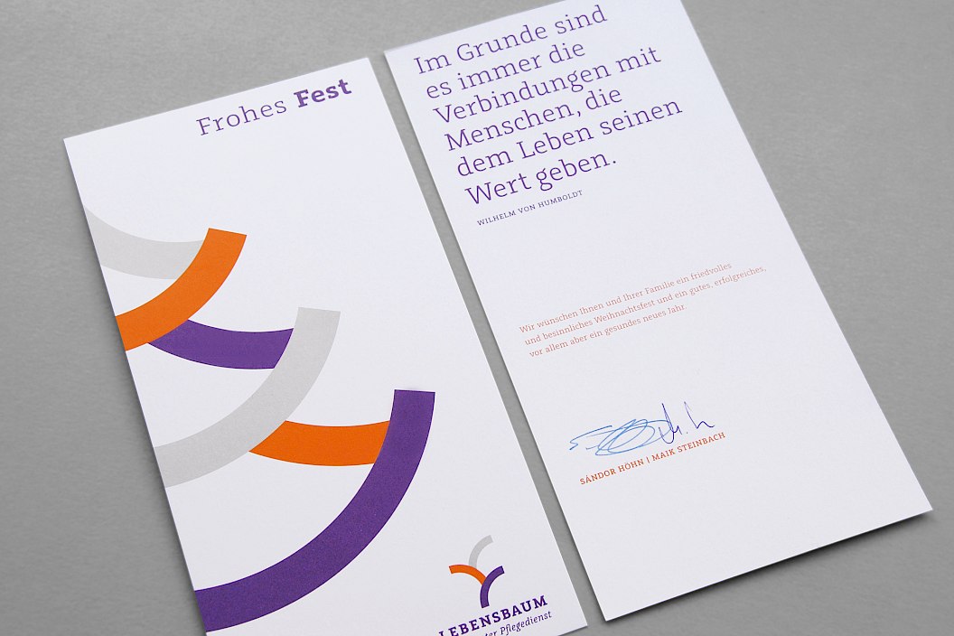 Lebensbaum | Ambulanter Pflegedienst | Weihnachtskarte | Sehsam | Leipzig | Designagentur | Markenagentur | Kreativagentur | Grafikdesign | Corporate Design | Corporate Identity | Markenstrategie | Markendesign | Markenanwendung | Gestaltung