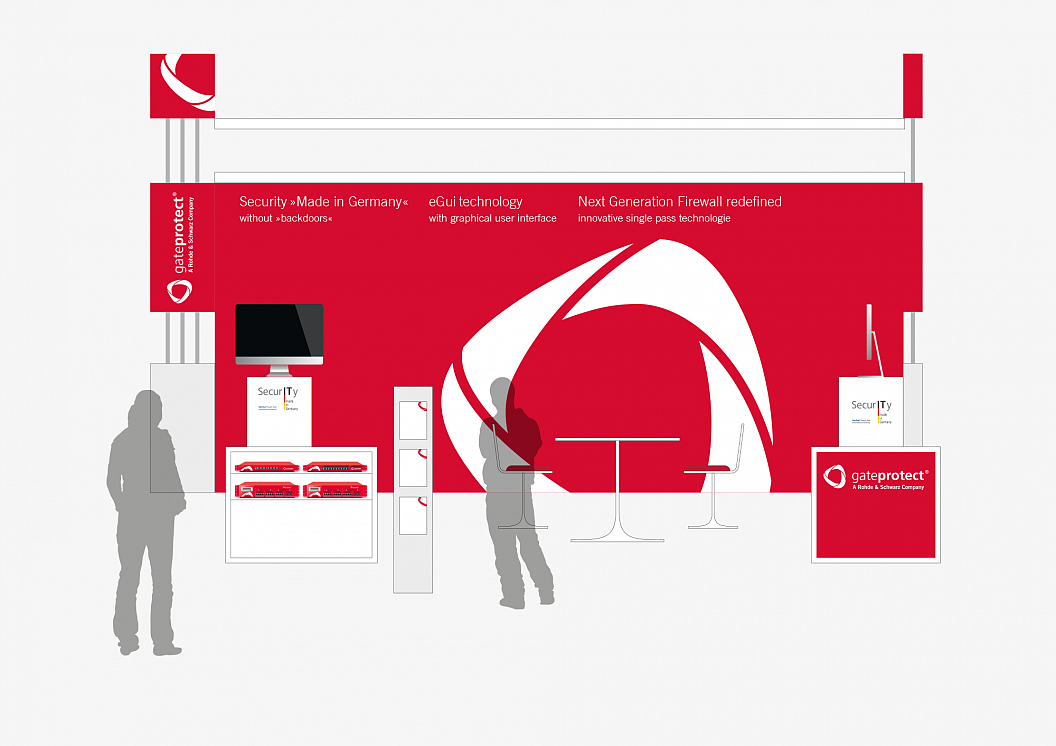 Gateprotect | Messestand | Marke im Raum | Sehsam | Leipzig | Designagentur | Markenagentur | Kreativagentur | Grafikdesign | Corporate Design | Corporate Identity | Markenstrategie | Markendesign | Markenanwendung | Gestaltung