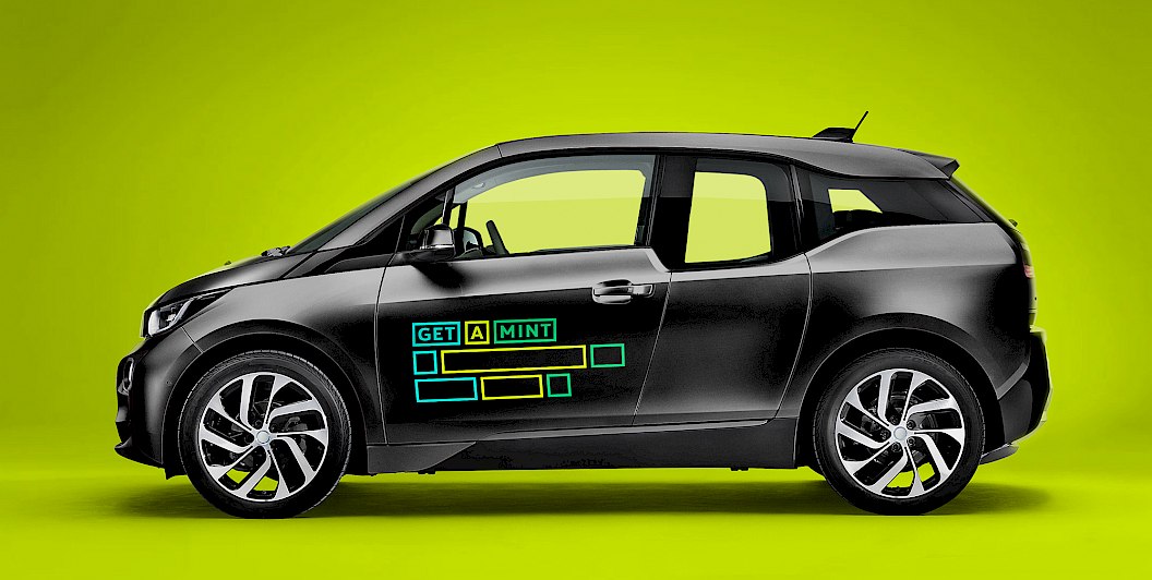 get a MINT | Logo | Bildsprache | Fahrzeugbeschriftung mit Logo | Startup | Sehsam | Leipzig | Designagentur | Markenagentur | Kreativagentur | Grafikdesign | Corporate Design | Corporate Identity | Markenstrategie | Markendesign | Markenanwendung | Gestaltung