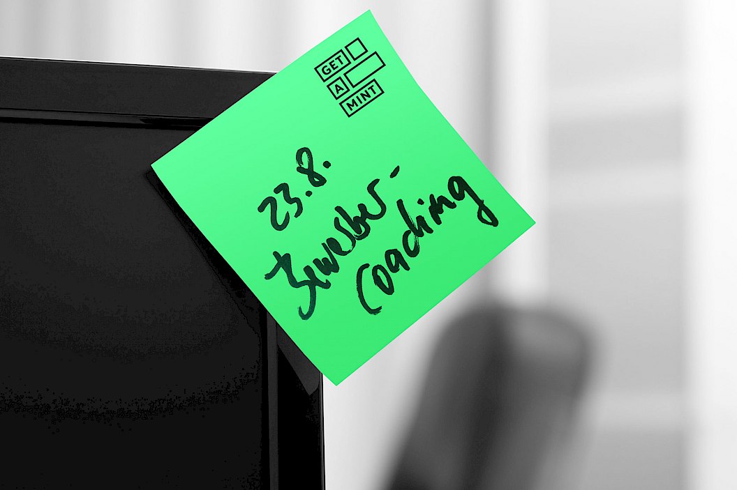 get a MINT | Werbemittel | Merchandising | Post-It mit Logo | Startup | Sehsam | Leipzig | Designagentur | Markenagentur | Kreativagentur | Grafikdesign | Corporate Design | Corporate Identity | Markenstrategie | Markendesign | Markenanwendung | Gestaltung
