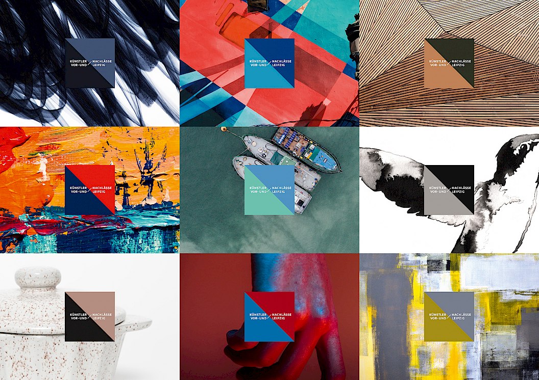 Künstlervor- und -nachlässe Leipzig e.V. | Bildsprache und variables Farbkonzept | Sehsam | Leipzig | Designagentur | Markenagentur | Kreativagentur | Grafikdesign | Corporate Design | Corporate Identity | Markenstrategie | Markendesign | Markenanwendung | Gestaltung