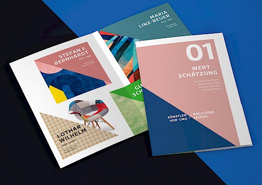 Künstlervor- und -nachlässe Leipzig e.V. | Broschüren zur Ausstellung Wertschätzung | Sehsam | Leipzig | Designagentur | Markenagentur | Kreativagentur | Grafikdesign | Corporate Design | Corporate Identity | Markenstrategie | Markendesign | Markenanwendung | Gestaltung